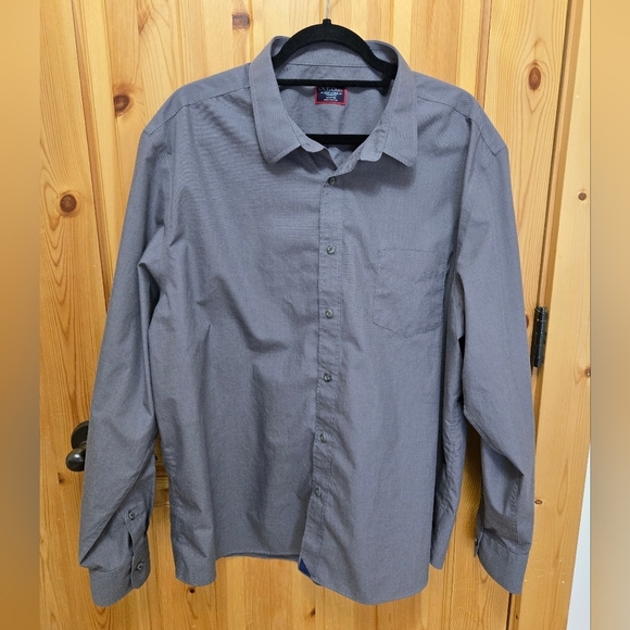 UNTUCKIT SANGIOVESE-WF BUTTON UP DRESS SHIRT TOP GREY COTTON MEN XXX LARGE 3X - Picture 2 of 13